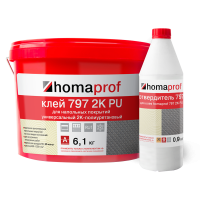Homaprof 797 2K PU 14 кг (12,17+1,83) Универсальный двухкомпонентный полиуретановый клей для напольных покрытий  Homaprof 797 2K PU 14 кг (12,17+1,83)